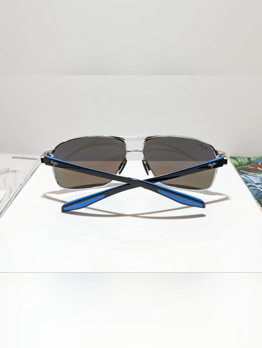 NEW Maui Jim The Bird Chrome Aviator Polarized Blue Hawaii Sunglasses B835-17A